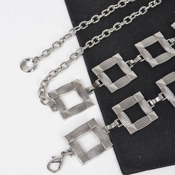 Square Metal Plus Size Chain Belt - Picture 7 of 10